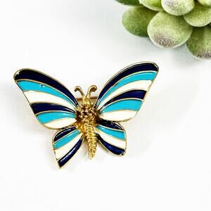Marcel Boucher Vintage Blue Enamel Butterfly Brooch 9420P